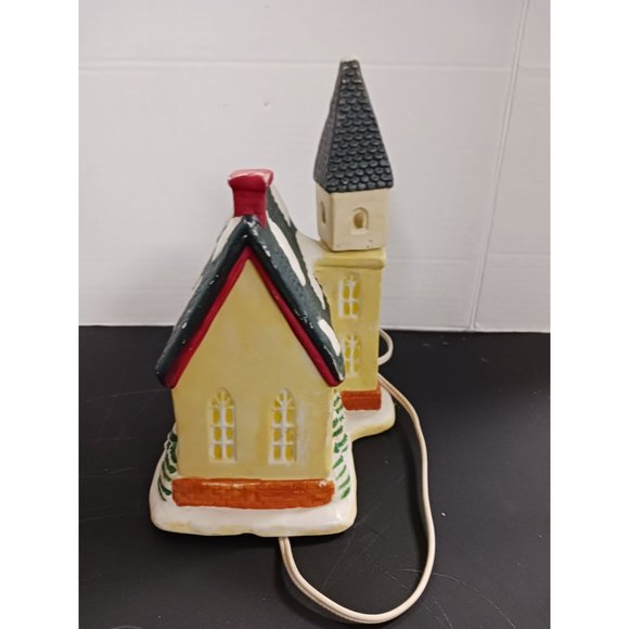 Vintage Light Up Village Church Ceramic Tested Works - Picture 3 of 6
